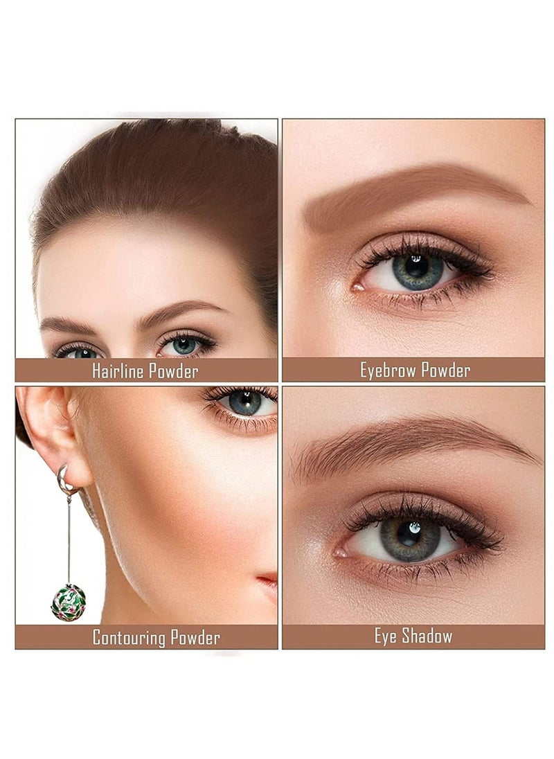 Luxfume طقم بودرة خط الشعر وختم الحواجب، تغطية فورية لخط الشعر، ختم الحواجب، ظلال العيون وتحديد الوجه، طقم ختم مكياج متعدد الاستخدامات (بني متوسط)  - Image 3