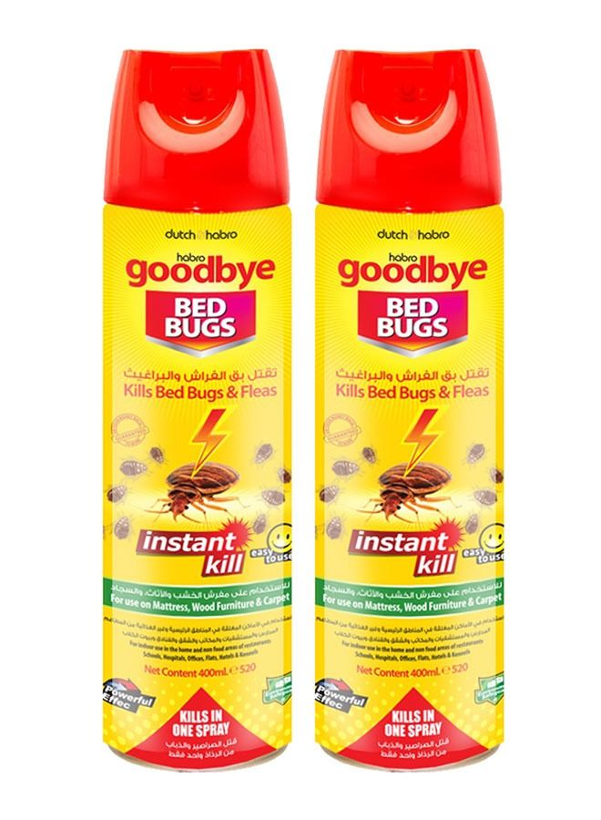 Instant Kills Bed Bugs & Fleas Spray - 400ml Pack of 2