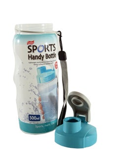 LOCK & LOCK LocknLock 500ml Color Sports Handy Bottle - Blue, Collapsible, Lightweight, with Wrist Strap and Quick-Access Top  - Image 4