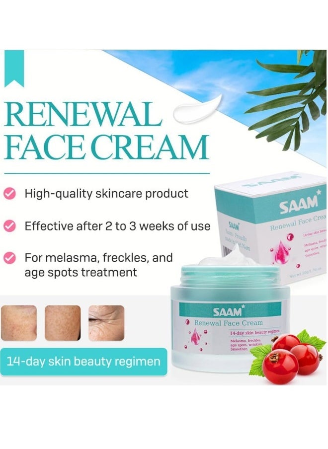 Generic - Saam Face Cream,Saam Cosmetics Cream Dark Spots Cream,Saam Renewal Face Cream 50g for Melasma and Freckles Treatment for All Skin Types,Anti-wrinkle Face Cream,saam Renewal Face Cream Korean - Image 1