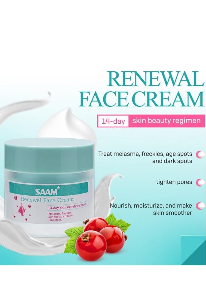 Generic - Saam Face Cream,Saam Cosmetics Cream Dark Spots Cream,Saam Renewal Face Cream 50g for Melasma and Freckles Treatment for All Skin Types,Anti-wrinkle Face Cream,saam Renewal Face Cream Korean - Image 1
