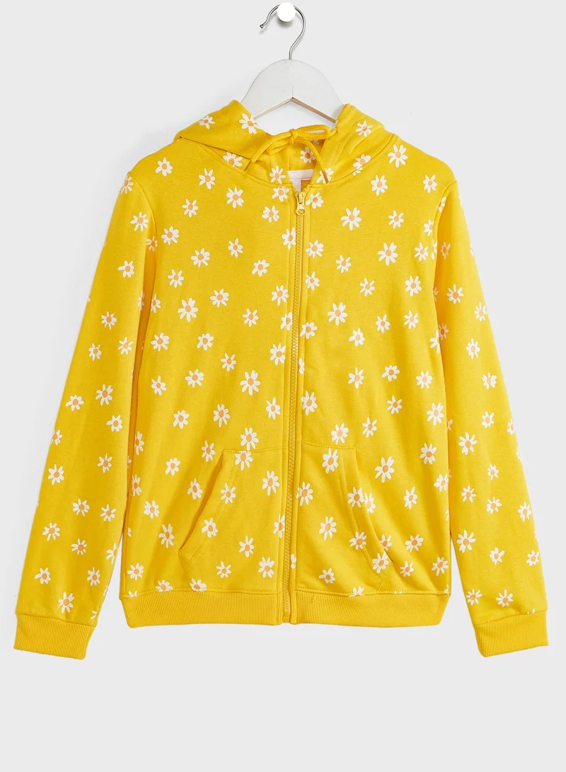 Pinata Girls All Over Sunflower Print Hoodie