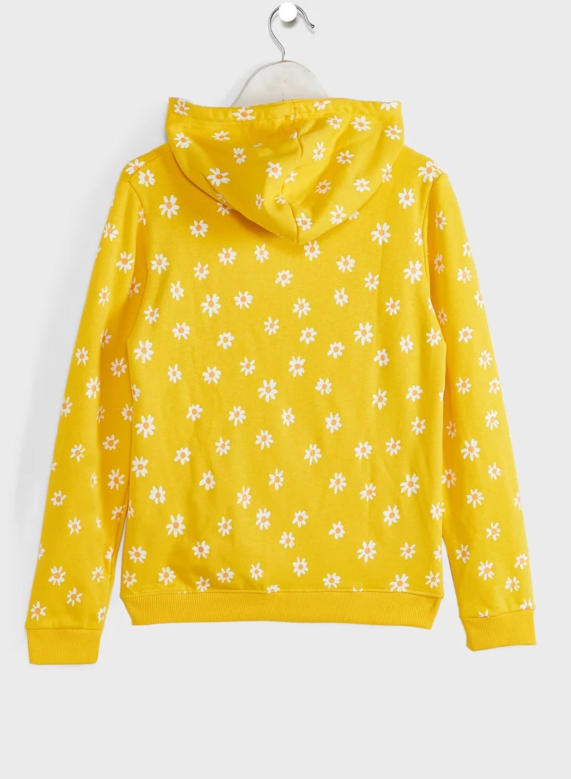 Pinata Girls All Over Sunflower Print Hoodie