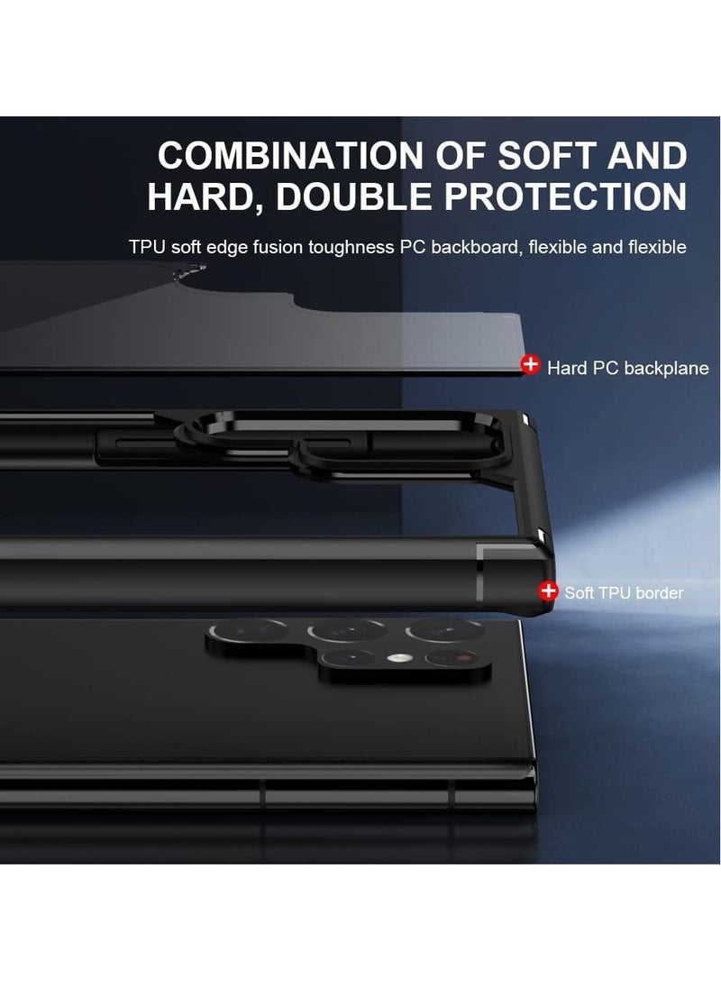 YoYoTech Hybrid Shockproof Clear Case [Strong Grade Drop Protection] Back Hard PC with Soft Black Bumper Protective Phone Cover designed for Samsung S22 Ultra 6.80’ (2022)umper Protective Phone Cover designed for Samsung S22 Ultra 6.80’ (2022)  - Image 5