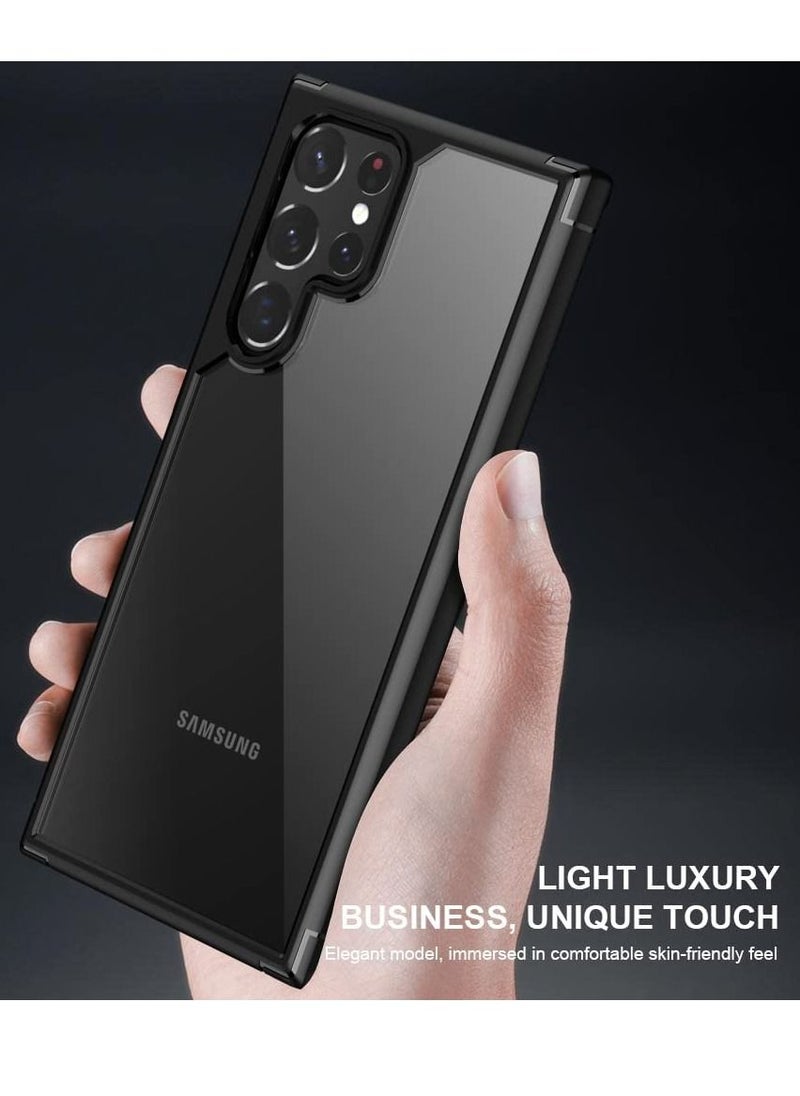YoYoTech Hybrid Shockproof Clear Case [Strong Grade Drop Protection] Back Hard PC with Soft Black Bumper Protective Phone Cover designed for Samsung S22 Ultra 6.80’ (2022)umper Protective Phone Cover designed for Samsung S22 Ultra 6.80’ (2022)  - Image 4