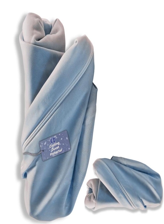 Continental Bedding Arctic Dreams Cooling Duvet Protector with Zipper Closure by Continental Bedding - Breathable Polyester/Nylon Fabric Comforter Cover - California King Size 108 Inch x 96 Inch - Image 1