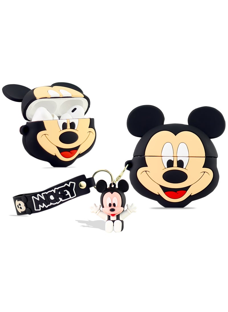 Generic - Case Soft Silicone Shockproof Cover for Apple Airpods Pro 2 New 3D Cute Cartoon Creative Fun Case Skin with Keychain Design Charging Case (Mickey) - Image 1