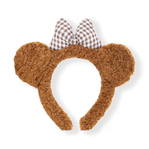 Radhu & Kabby Teddy Bear Hair Band for Girls Kids | Cute Girls Hair Accessories | Teddy Ears Head band with Checkered Bow | Hairbands For Kids Girl | Kids hair Accessories, Fun Hair Bands - Image 1