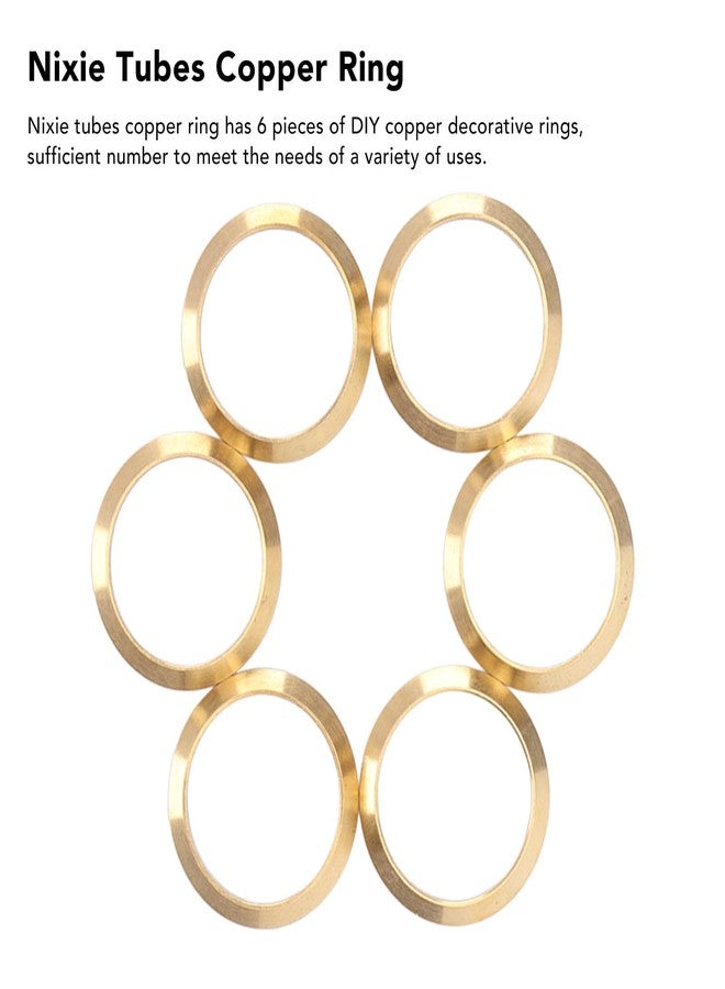 Yoidesu Clock Decorative Rings, 6Pcs Tubes Copper Ring for in 14 Nixie Tube Clock DIY Clock Decorative Rings - Image 3