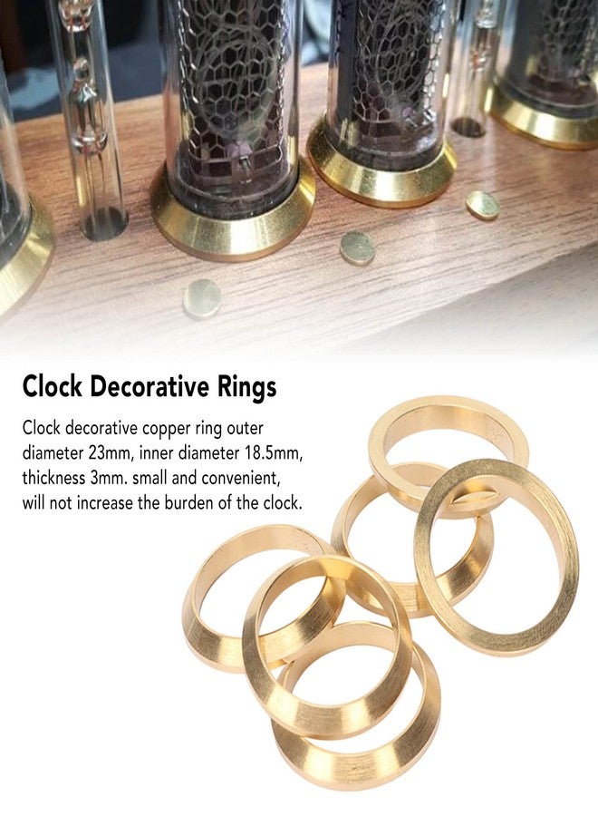 Yoidesu Clock Decorative Rings, 6Pcs Tubes Copper Ring for in 14 Nixie Tube Clock DIY Clock Decorative Rings - Image 4