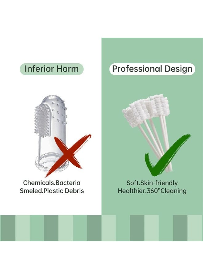 Mumoo Bear - Mumoo Bear Baby Tongue Cleaner, Baby Toothbrush, Toothbrush Infant Upgrade Gum Cleaner with Paper Handle for Babies Soft Gauze for 0-36 Month Baby [60-Pack] - Image 1