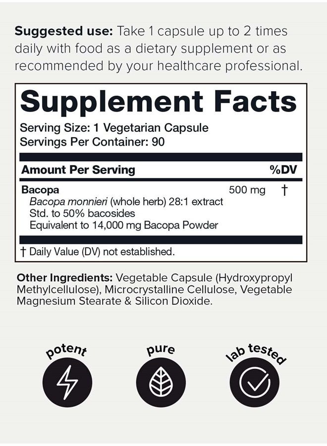 Toniiq 14,000 ملغ 28X مستخلص مركز - 50% باكوسيدات - قوة عالية جداً باكوبا - (غير معدلة وراثياً) - مركزة للغاية ومتاحة حيوياً - 90 كبسولة - Image 2