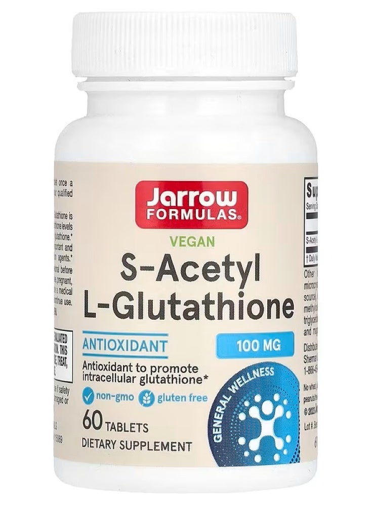 jarrow formulas S-Acetyl L-Glutathione, 100 mg, 60 Tablets 