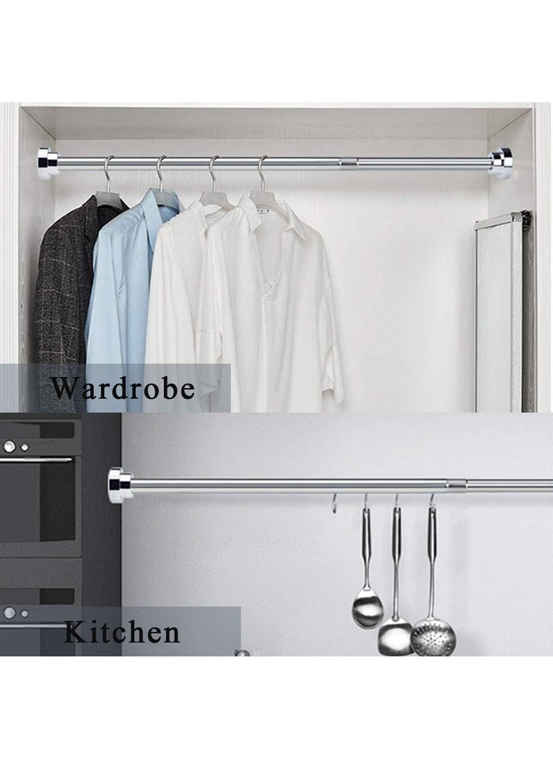 Rubik - Shower Curtain Rod Adjustable 65cm to 115cm Extendable Length Telescopic Tension Bar No Drill Type for Bathroom Shower Bathtub (65cm to 115cm) - Image 1