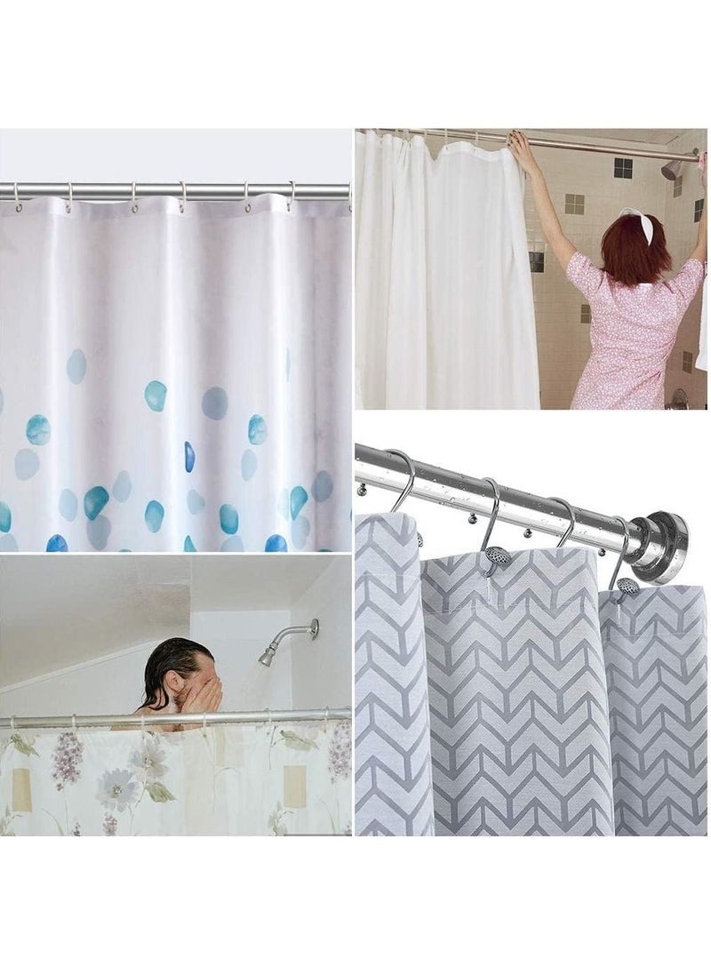 Rubik - Shower Curtain Rod Adjustable 65cm to 115cm Extendable Length Telescopic Tension Bar No Drill Type for Bathroom Shower Bathtub (65cm to 115cm) - Image 1