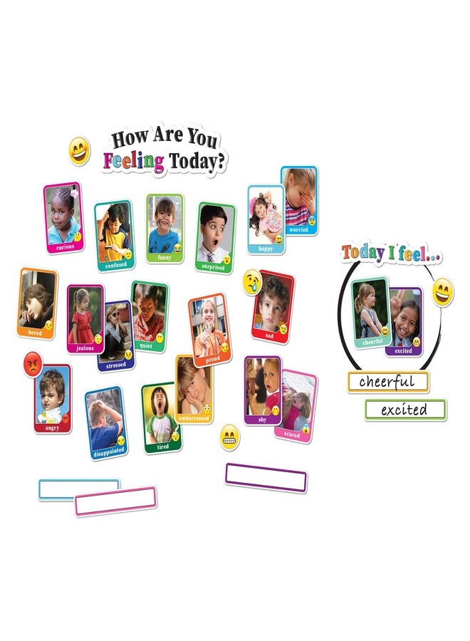 Ashley Productions Smart Poly Mini Bulletin Board Set, Pictures Emotions, How Are You Feeling Today, 32 Piece Set