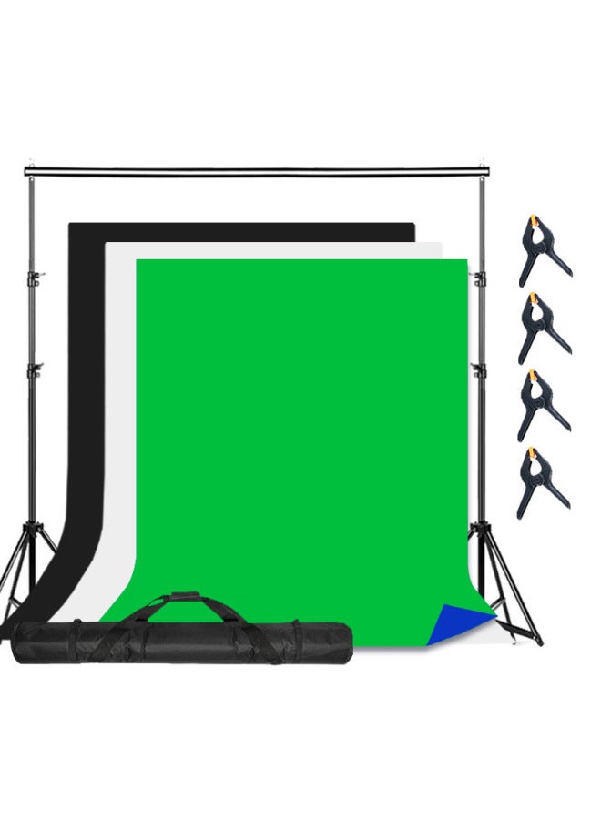 سجادة تصوير 3*6 أمتار، خلفية خضراء حية قابلة للطي، قماش ستارة أخضر مزود بأزرار، شاشة خضراء وزرقاء وبيضاء لتصوير الماتينج - Image 1