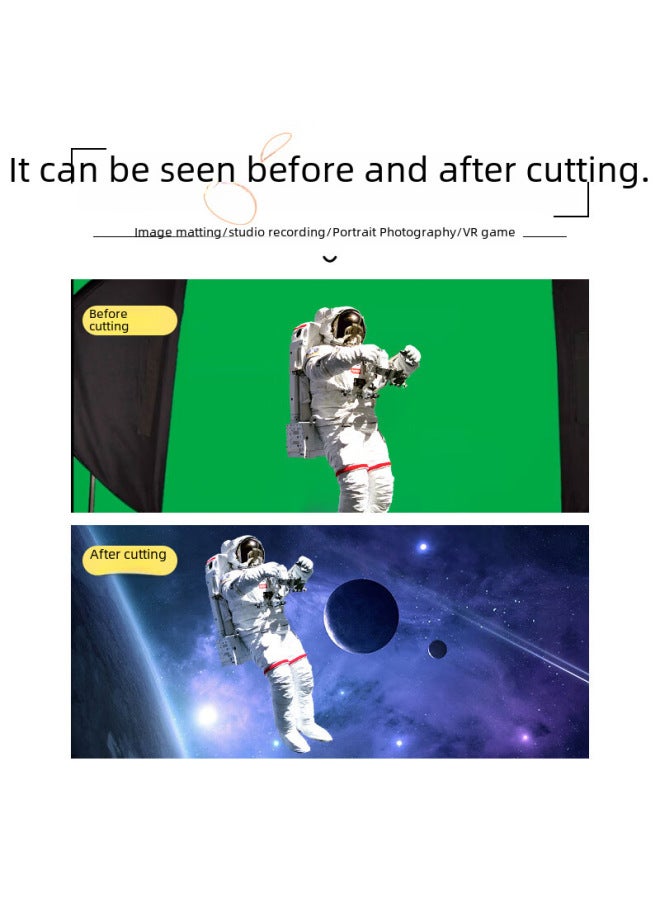 سجادة تصوير 3*6 أمتار، خلفية خضراء حية قابلة للطي، قماش ستارة أخضر مزود بأزرار، شاشة خضراء وزرقاء وبيضاء لتصوير الماتينج - Image 4