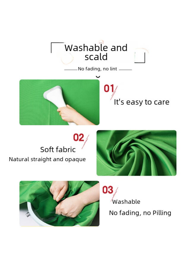 سجادة تصوير 3*6 أمتار، خلفية خضراء حية قابلة للطي، قماش ستارة أخضر مزود بأزرار، شاشة خضراء وزرقاء وبيضاء لتصوير الماتينج - Image 3