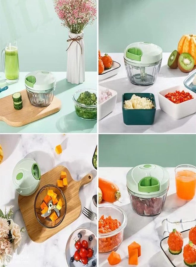 QDGMXIV Vegetable Chopper Manual Food Processor, Veggie Chopper Cutter for Salad Garlic Nut Onion - Image 3