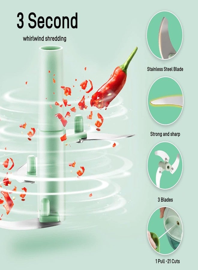 QDGMXIV Vegetable Chopper Manual Food Processor, Veggie Chopper Cutter for Salad Garlic Nut Onion - Image 5