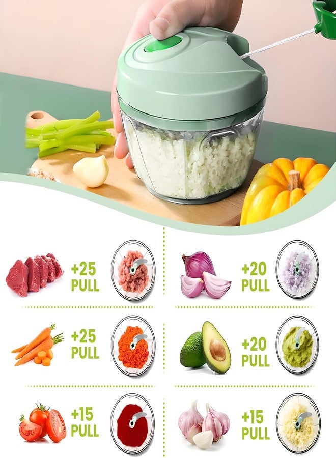 QDGMXIV Vegetable Chopper Manual Food Processor, Veggie Chopper Cutter for Salad Garlic Nut Onion - Image 4