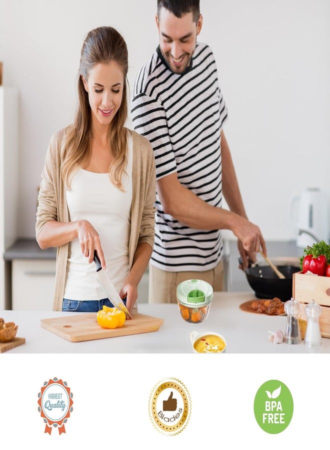 QDGMXIV Vegetable Chopper Manual Food Processor, Veggie Chopper Cutter for Salad Garlic Nut Onion - Image 2