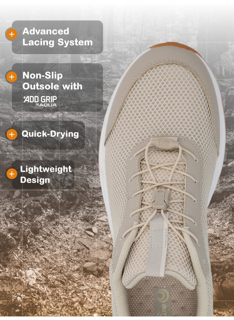Outventure Watercross Men's Sneakers – Beige Lightweight Hybrid Outdoor Shoes with Quick-Dry Mesh and High-Traction Sole - Image 3
