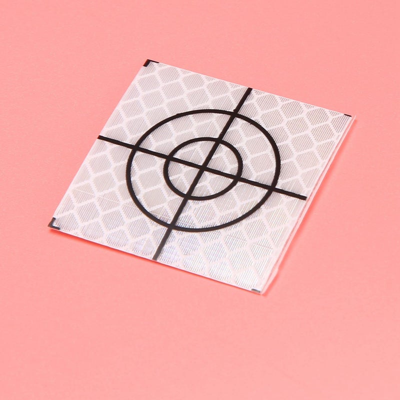Kopinma Kopinma 100 Pieces Reflective Target Mark Reflective Film Reflex Target Plate Prism Measurement Sheet Reflex Tyre Target Total Station Tunnel Survey 40 x 40 mm - Image 2