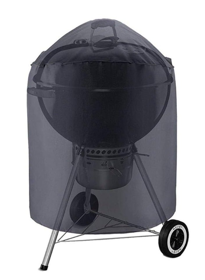 Meetion Waterproof BBQ Grill Barbeque Cover, Outdoor Rain Anti Dust Protector for Gas Charcoal Electric Barbecue,black,27.5x27.5inch - Image 3