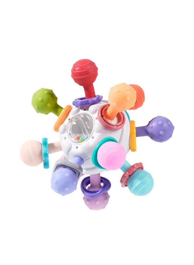 Jollybaby - Baby Sensory Teething Toys, Atomic Ball Chew Toys Rattle & Teether Grasping Activities Infant Toy for 0 6 12 Months Boys & Girls Gift(White) - Image 1