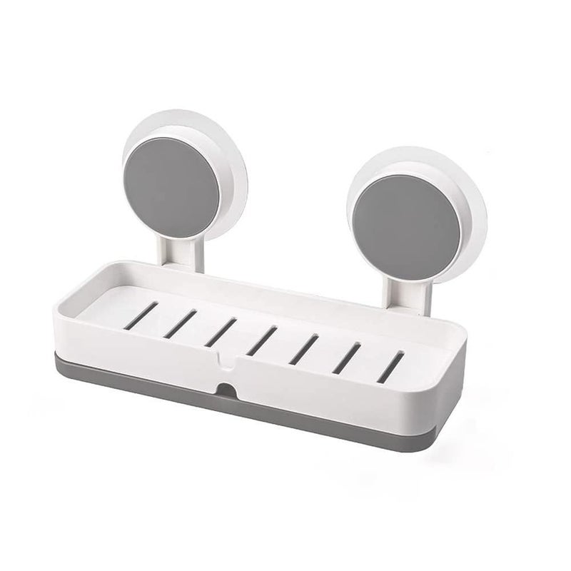 AMEEDARSHAN Multipurpose Plastic bathroom rack Kitchen Bathroom Shelf Wall Holder Storage Rack Organizer (BZ_Double Soap Dish Holder) - Image 1