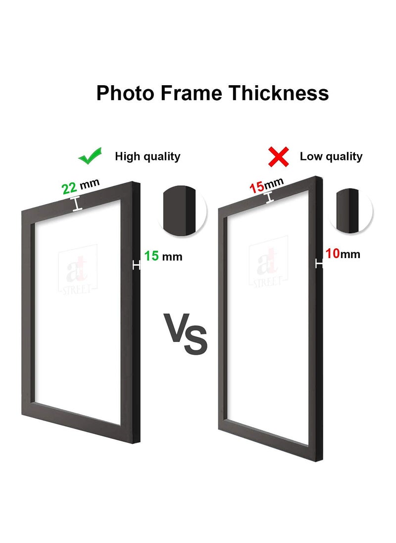 Art Street Art Street A4 Size Photo Frame For Wall Set of 5 Black Picture Frame, Size -8x12 Inches  - Image 3