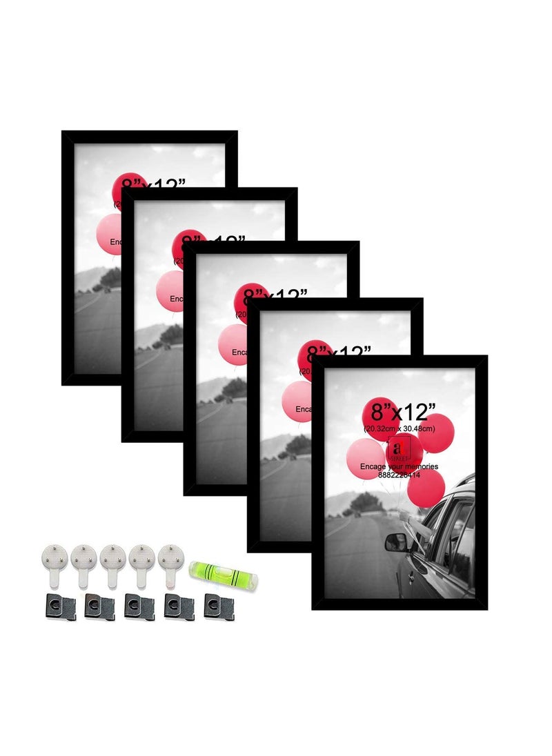 Art Street Art Street A4 Size Photo Frame For Wall Set of 5 Black Picture Frame, Size -8x12 Inches  - Image 1