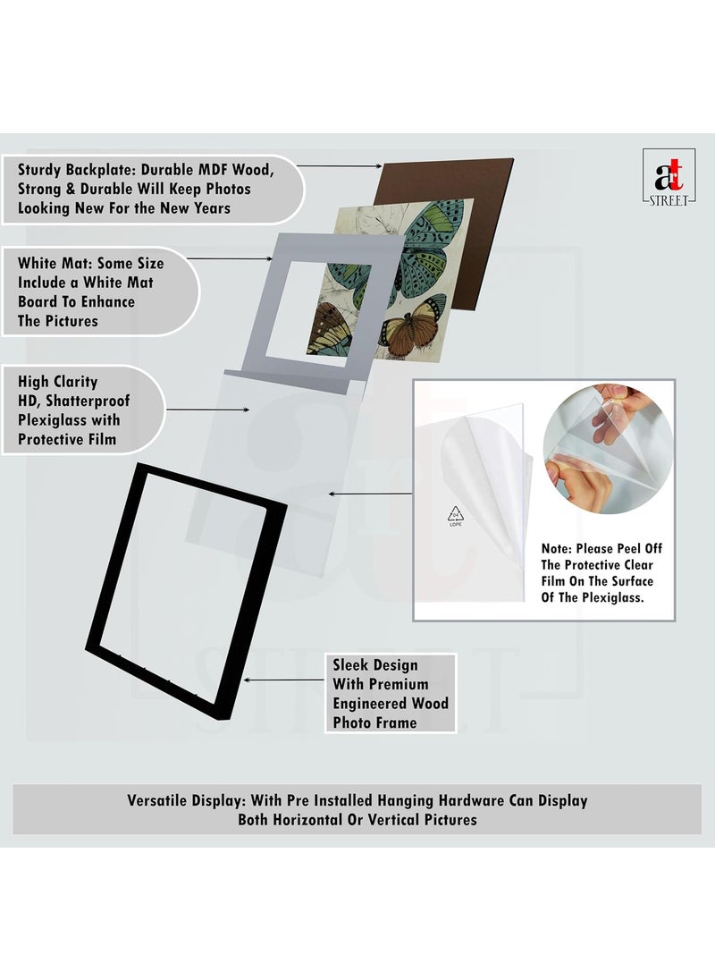 Art Street Art Street A4 Size Photo Frame For Wall Set of 5 Black Picture Frame, Size -8x12 Inches  - Image 4