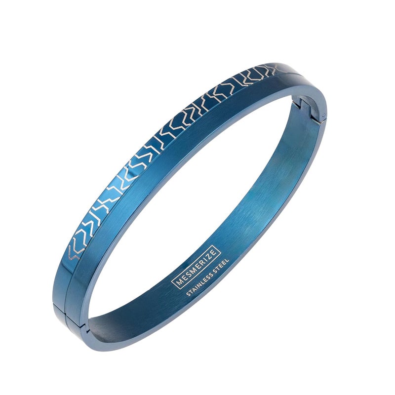 Mesmerize Stainless Steel Sirius Openable Oval Designer Kada Bracelets | Bracelet for Men and Boys |Designs| Waterproof, Anti-tarnish, Rust-free, Skin friendly | 8 mm Bracelets for Men | 6-Month Warranty - Image 1
