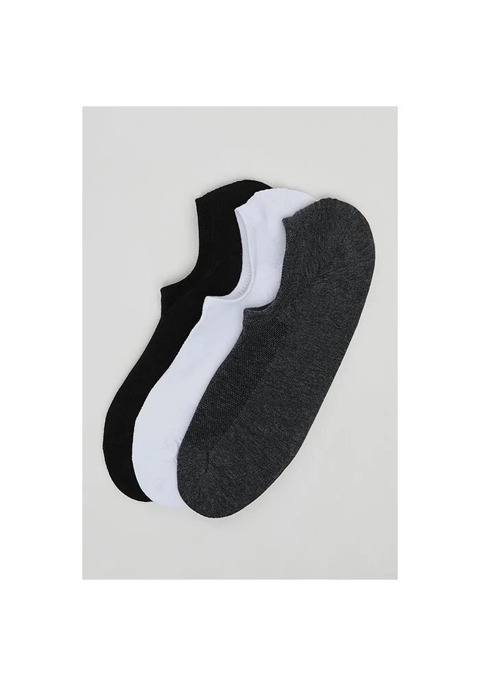 3 Pack Textured No-Show Socks