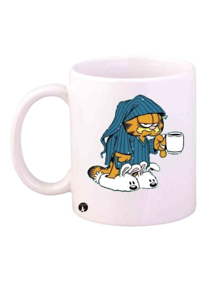 RYN Garfield Printed Coffee Mug White/Blue/Yellow