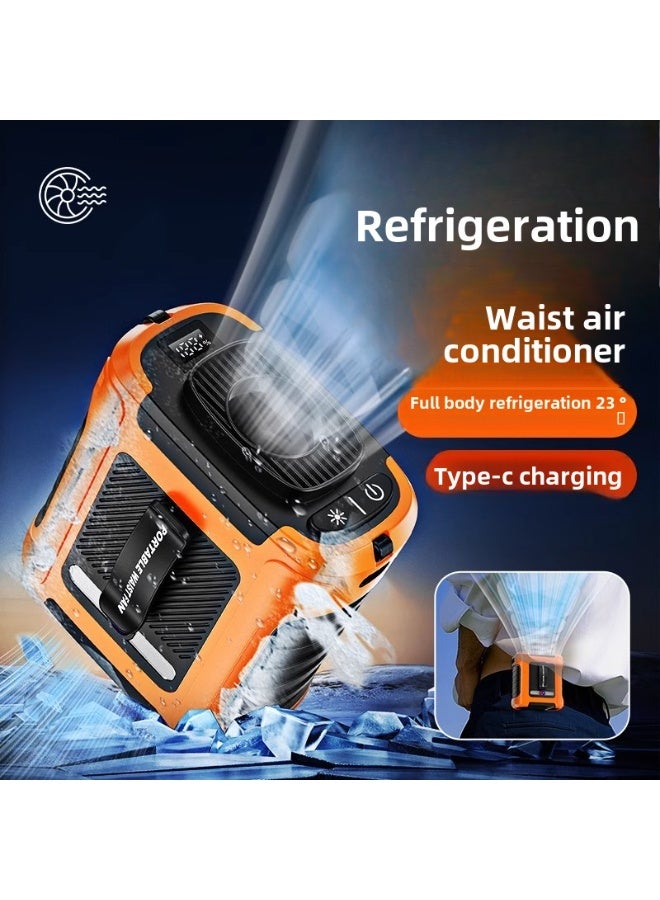 10000mAh Outdoor Waist Cooling Fan with Power Bank & LED Flashlight - Image 4