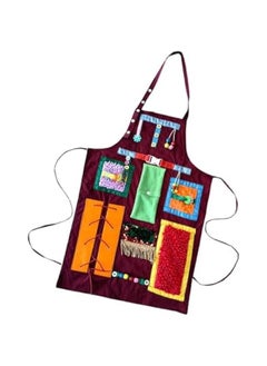 OCTOBER Sensory Apron Sensory Blanket, Hand Exerciser Convenient,Gift,Fidget Blanket Activity Apron for Memory Loss Patients, red  - Image 1