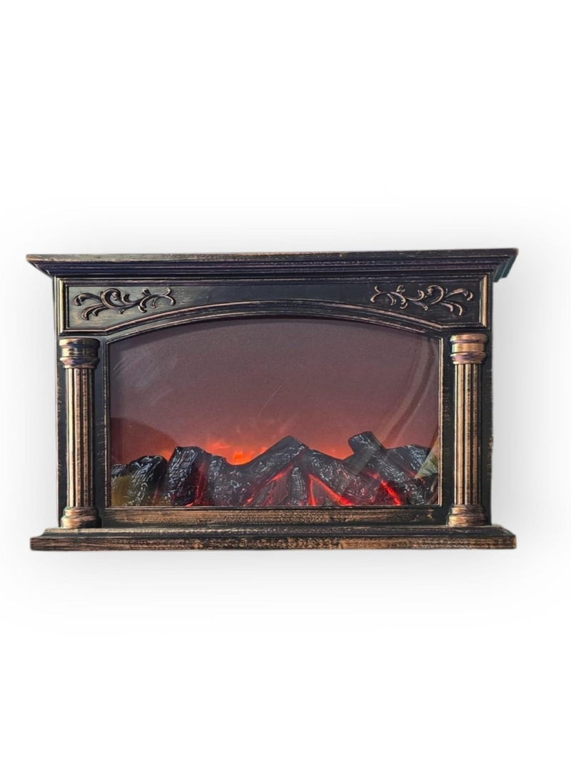 صندوق العاب مدفأة ديكورية بتقنية LED، تعمل بمنفذ USB أو بالبطاريات، لتزيين غرفة المعيشة مع تأثير احتراق واقعي. - Image 2