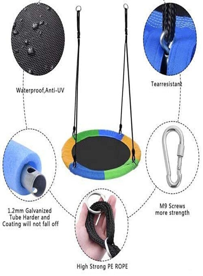 REZNOR أرجوحة ريزنور متعددة الألوان، 40 بوصة، سعة تحمل 85 كجم، مصنوعة من قماش متين، تتضمن طقم تعليق، مناسبة للأطفال في الأماكن المغلقة والمفتوحة، آمنة ومتينة. - Image 4