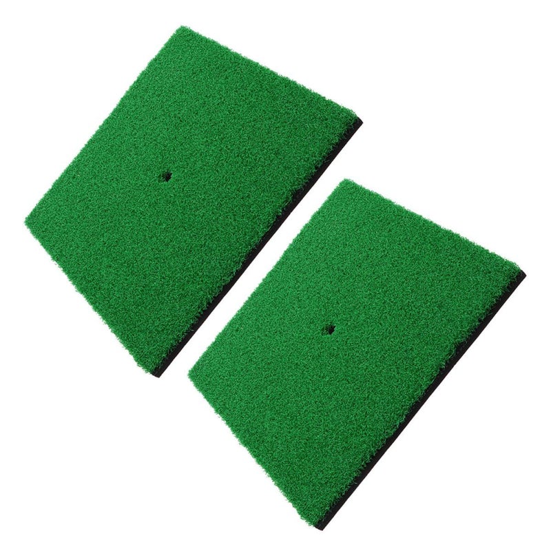 SUPVOX Golf Practice Mat 2 Pack 30x30cm Turf Hitting Mat Training Aid Outdoor Indoor Golf Accessories - Image 2