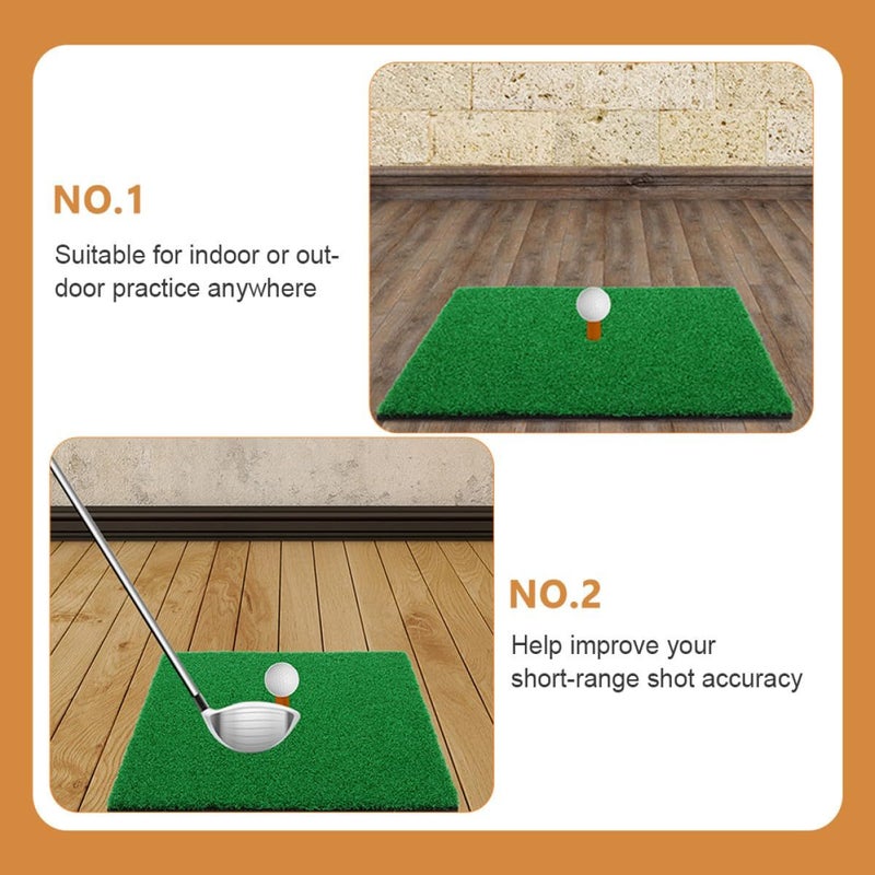 SUPVOX Golf Practice Mat 2 Pack 30x30cm Turf Hitting Mat Training Aid Outdoor Indoor Golf Accessories - Image 5