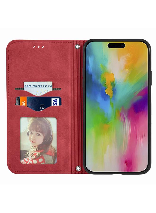 اس-توب جراب هاتف iPhone 16 من الجلد بتصميم كلاسيكي مع غطاء مغناطيسي قابل للطي - Image 3