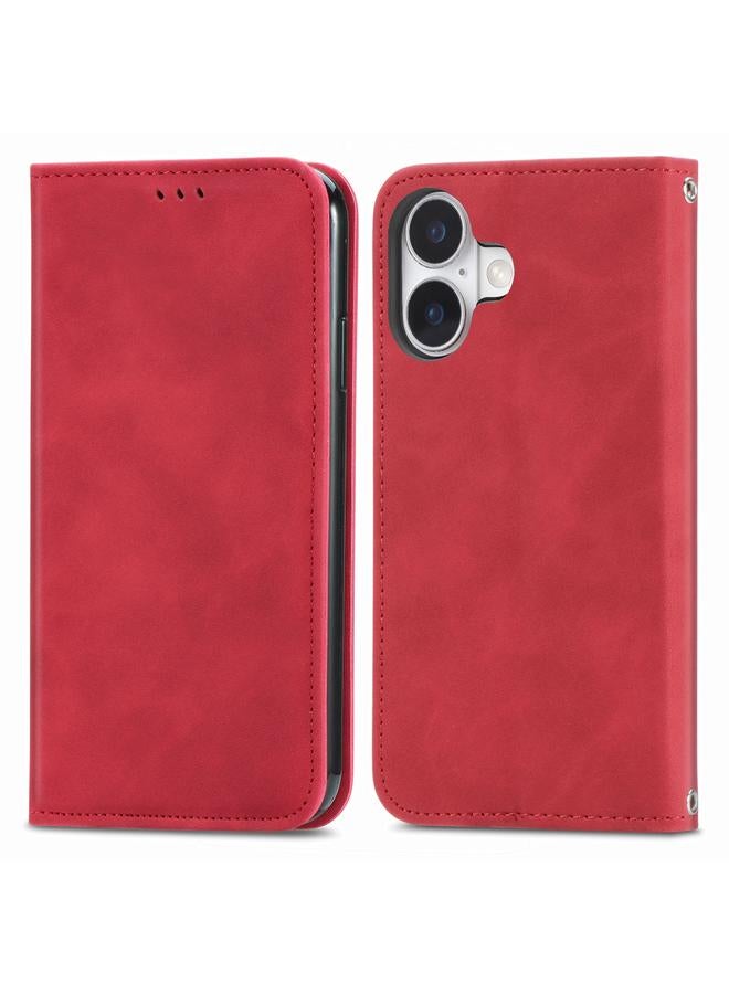 اس-توب جراب هاتف iPhone 16 من الجلد بتصميم كلاسيكي مع غطاء مغناطيسي قابل للطي - Image 2