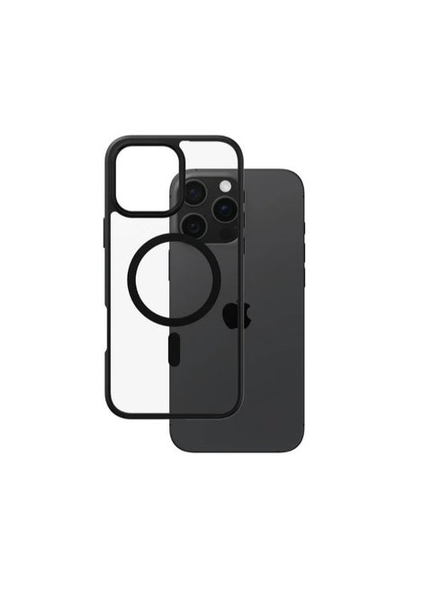 For Apple iPhone 16 Pro Max Transparent Hard Back Case with Colored Tpu Frame, Mag-safe For Wireless Charging And High Protector Compatible With Apple iPhone 16 Pro Max (6.9'') (Clear&Black)