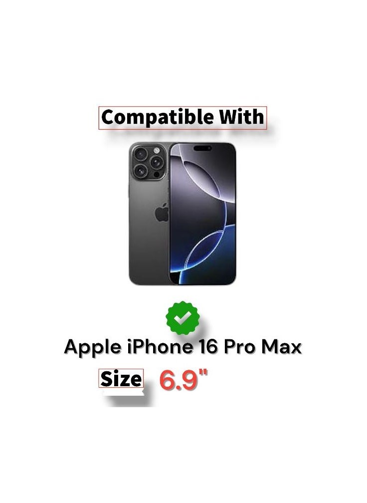 Generic - For Apple iPhone 16 Pro Max Transparent Hard Back Case with Colored Tpu Frame, Mag-safe For Wireless Charging And High Protector Compatible With Apple iPhone 16 Pro Max (6.9'') (Clear&Black) - Image 1