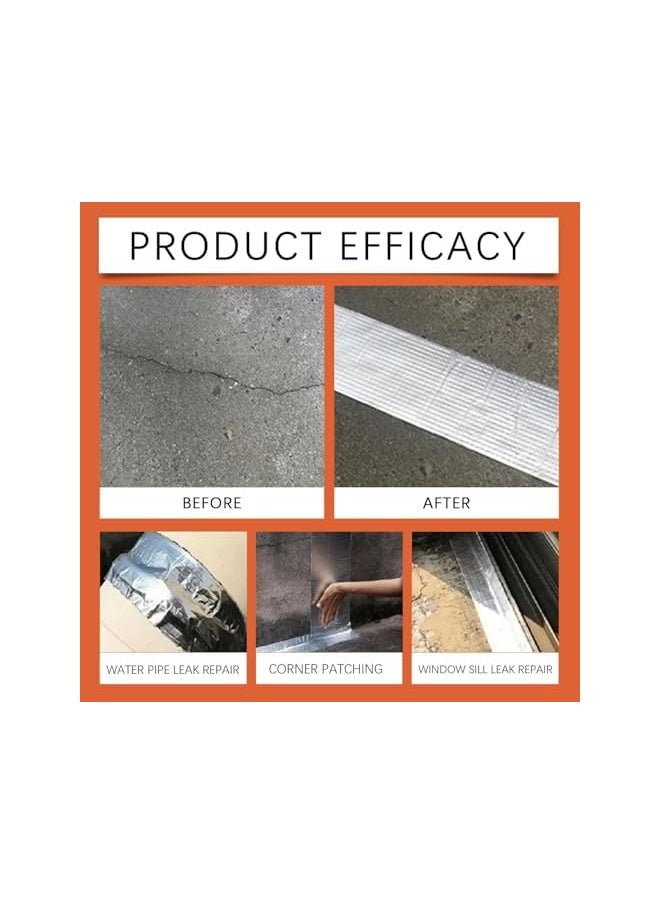 PROMASS - promass Butyl Tape, Roof Leak Stopper, Waterproof Adhesive Tape, Aluminum Foil Butyl Tape, Sealed Repair Tape, Roof Cracks Repair, Aluminum Foil Butyl Tape for Duct and Roof Cracks Repairs - Image 1