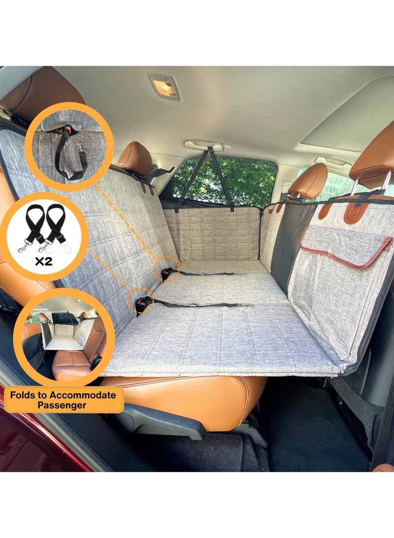 Dog Car Seat Cover for Back Seat, Back Seat for Dogs with Hard Bottom , Scratchproof Hammock Design, Comfortable Travel for Dogs and Cats, Fits Cars SUVs - Image 5
